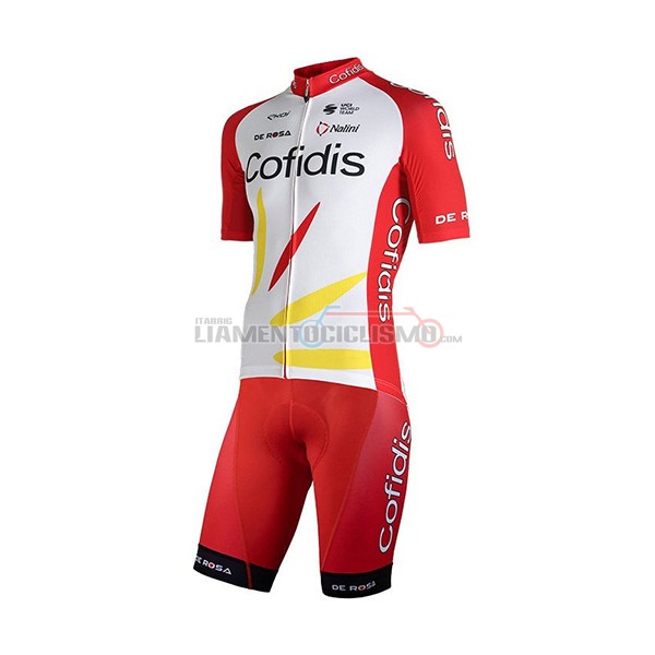 Abbigliamento Ciclismo Cofidis Manica Corta 2021 Rosso Bianco